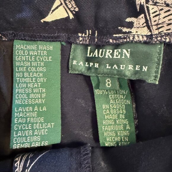Vintage Ralph Lauren Sport Drop Front Nautical Shorts Button Sailboat Women’s 8 - Picture 4 of 10